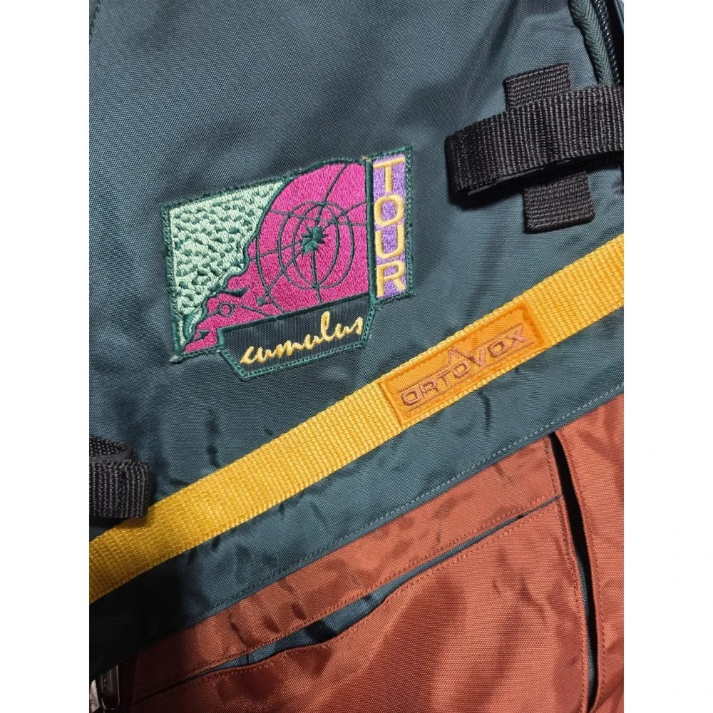 Vintage Ortovox CUMULUS Tour Hiking Backpack GREEN Orange Yellow SEE DESCRIPTION